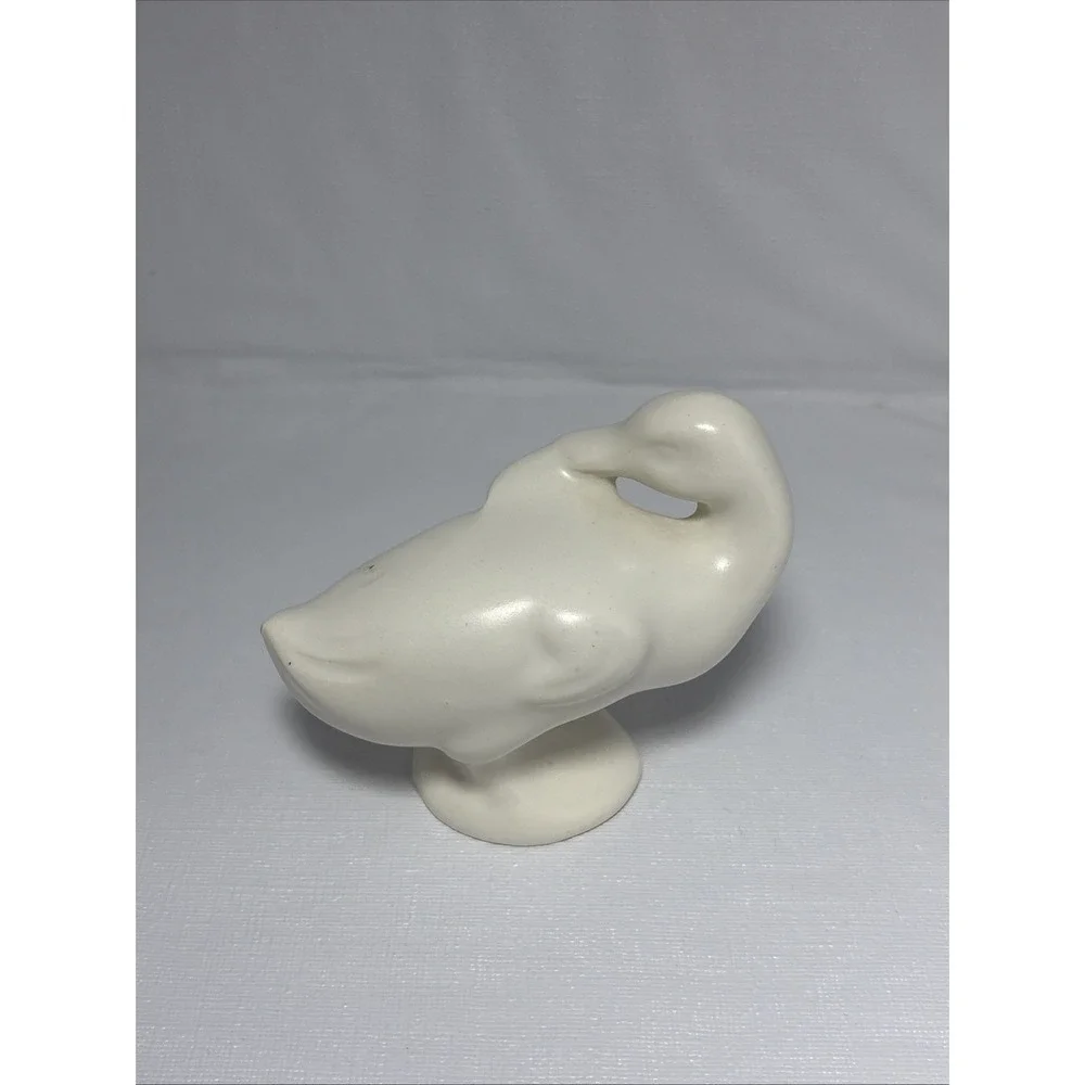 Vintage Bauer Pottery Swan Planter With Baby Swan Figures
